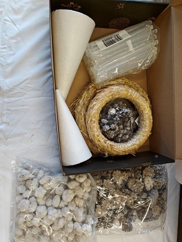 Kerstpakket startpakket hobby en bloemschikken Lijmpistool Natuur White 90