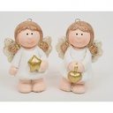 Engel met hart of ster Glitter vleugels 10x6 cm set van 2