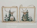 Houten raam met Rendier 14x14x2 cm per stuk