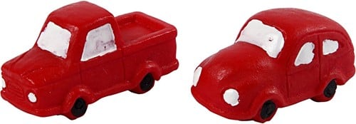 Mini auto’s Rood h20 mm l40 mm set van 2 stuks