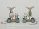 Houten wagentje met Rendier 14x14x2 cm per stuk