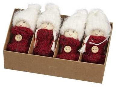 Meisjes kabouter hangers Rood 7 cm set van 4 stuks