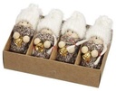 Meisjes kabouter hangers Bruin Wit 7 cm set van 4 stuks