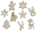 Houten figuurtjes Kerst Winter 72 stuks