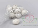 Kievitsei op draad gespikkeld plastic Wit 6 cm zak 12 stuks