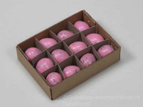 Kwarteleitjes Pink 12 stuks uitgeblazen voor decoratie