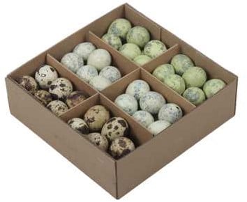 Kwarteleitjesmix Pastelgroen doos 72 stuks uitgeblazen voor decoratie