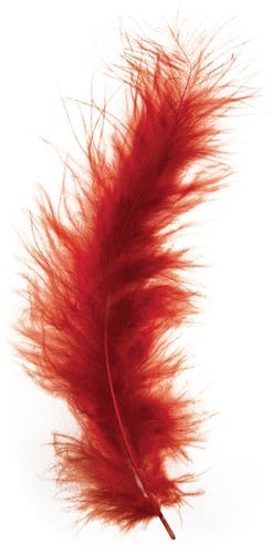 Donsveertjes Roodbruin 10-15 cm ca. 15 stuks