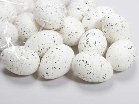 Kievitsei gespikkeld plastic Wit 6 cm zak 24 stuks