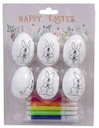 Knutselset hobbypakket eieren versieren met markers Bunny 6 cm 6 stuks