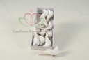 Duifjes Witte duiven 10x3 cm en 5x4 cm doos 12 stuks