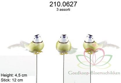 Vogeltje de luxe Groen Wit per stuk