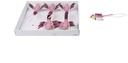 Vogeltjes Roze met clip 6 stuks