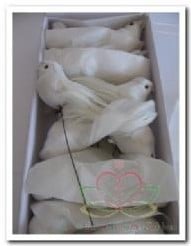 Witte vogeltjes 11 cm doosje 12 stuks