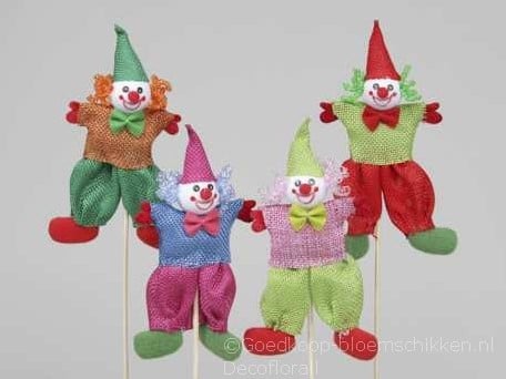 Clowntjes vrolijk gekleurd 14 cm 4 stuks