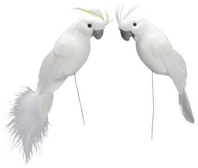 Papegaaien Wit 18 cm 4 stuks