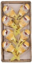 Vogeltjes op clip Geel 8x3,5x3,5 cm 8 stuks
