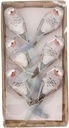 Vogeltjes op clip Lichtgrijs 12,5x3,5x3,5 cm 6 stuks