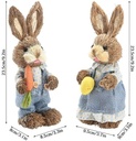 Hazenpaar met Wortel 23,5 cm set 2 stuks