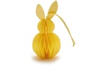 Paashaas Konijntje Honeycomb hanger Geel 6x12 cm