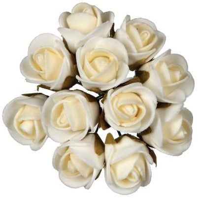 Mini Foam Roos Creme 2 cm Doosje