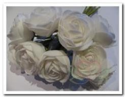 Camelia Roos Wit Foambloem 4 cm bundel 9 stuks