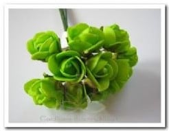 Mini Foam Roos Fris Groen 2 cm Bundel 12 stuks