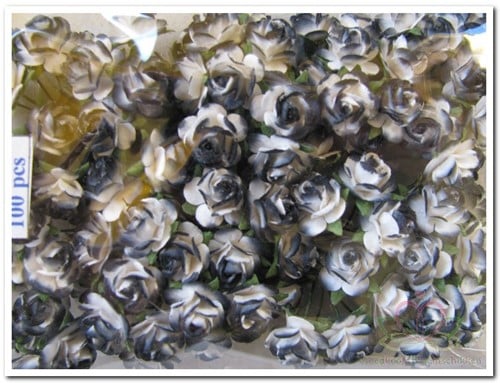 Mulberry Roosje Black White 2tone pakje 100 stuks