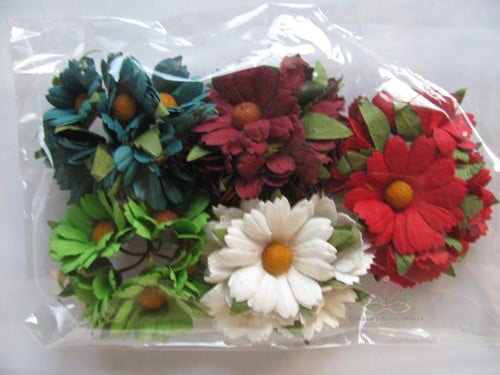 Mulberry Chrysantjes Christmas mixed ca. 40 mm pak 25 stuks