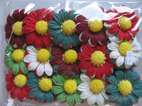 Mulberry Chrysant Christmas mixed ca. 65 mm pak 15 stuks
