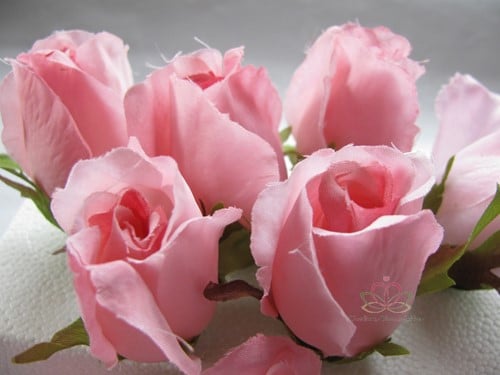 Zijden Roosjes Hot Pink Roze 5-6 cm 10 stuks