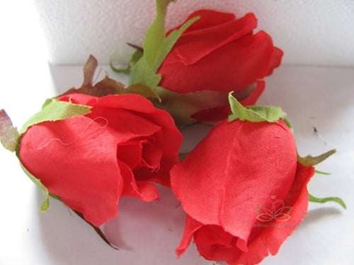 Zijden Roosjes Rood 5-6 cm 10 stuks