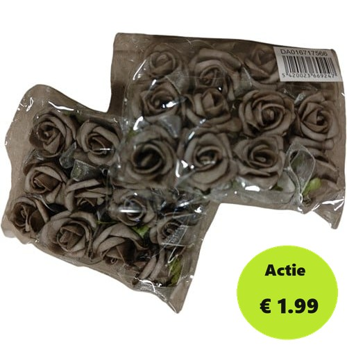 Mini Foam Roos Taupe 2 cm Zelfklevend Pak