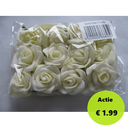 Mini Foam Roos Cream Zelfklevend 2 cm Pak