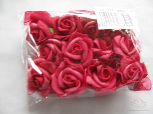 Mini Foam Roos Fuchsia Zelfklevend 2 cm Pak