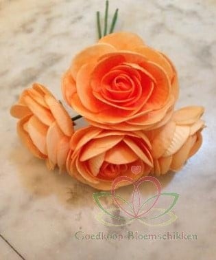 Ranonkels foam Oranje 6 cm bundel 5 stuks