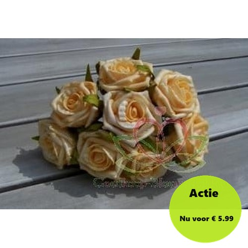 Foamroos Elegant Zandgeel 5 cm doosje 36 stuks