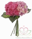 Hortensia Hydrangea Boeketje Pink Zijdenbloem 7 stuks