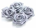 Foamroos Zwart Parelmoer 6 cm 4 stuks