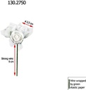 Mini Foam Roos met Tule Wit 2 cm Bulk Pak 96×3 roosjes = 288 stuks