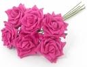 Foamroos Cerise 6 cm bundel 6 stuks