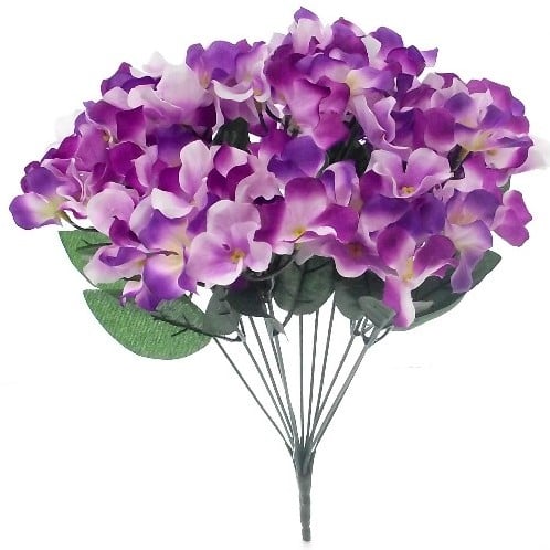 Hortensia Hydrangea Purple Zijdenbloem bundel 11 stuks 35 cm