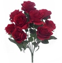 Zijden Rozen Rood 9 knoppen Boeket 45 cm
