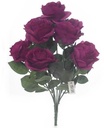 Zijden Rozen Beauty Dark Pink 9 knoppen Boeket 45 cm