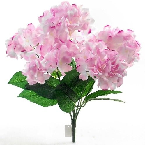 Hortensia Hydrangea Groot Zachtroze Zijdenbloem 43 cm