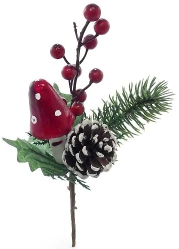 Kerstbijsteker Leuke Paddenstoel Dennenappel Besjes doos 60 stuks