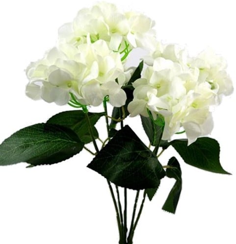 Hortensia Hydrangea Groot Ivory Zijdenbloem New 49 cm