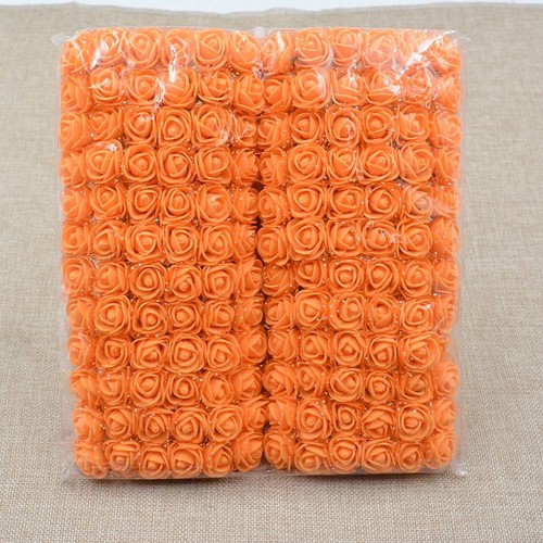 Mini Foam Roos Oranje 2,5 cm Zak 144 stuks