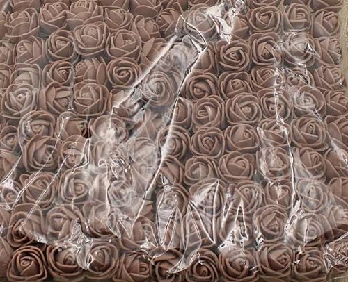 Mini Foam Roos Bruin 2,5 cm Zak 144 stuks