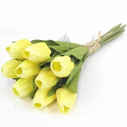 Tulpen Geel Zijden Bundel 7 stuks